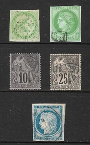 French Colonies Scott 2, 12, 19, 50, 54 Used 1862-87 5 Stamps One Price - Picture 1 of 2
