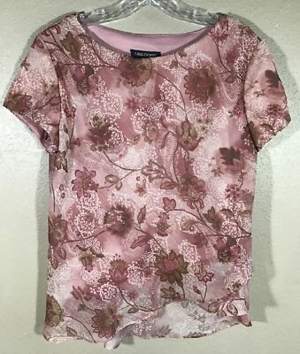 Blusa de vestir vintage para mujer Miss Dorby malva floral talla 14 corta Slv forrada 8-14 Foto 1 de 4
