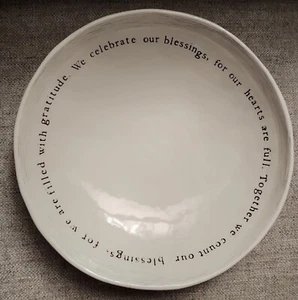 Celebrate Our Blessings Sentiment Stoneware Bowl, 10" D x 2" H Demdaco New - Picture 1 of 4