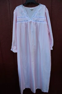 Barbizon vintage pink Maxi Long Satin Nightgown Women's XL Cuddleskin - Picture 1 of 3