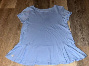 Lilly Pulitzer Girls Peplum Sondra Top Shirt Blue Peri 12 14 XL EUC - Picture 1 of 4