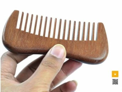 Peine de madera con sandalia roja natural peine para el cabello cepillo de madera peine de masaje Foto 1 de 4