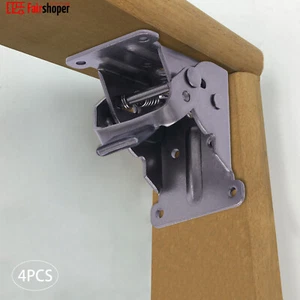 4x Folding Brackets 0-90 Degree, Self Lock Foldable Leg Hinges, Table with SALE - Picture 1 of 21