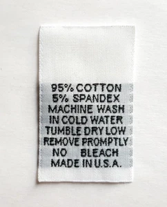 100PCS WOVEN NON-FRAYING CLOTHING SEWING LABELS, SIZE TAGS 95% COTTON/5% SPANDEX - Picture 1 of 1