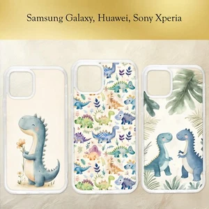 Watercolour Cute Dinosaur Fun Pattern Colorful Phone Case Samsung Galaxy - Picture 1 of 4
