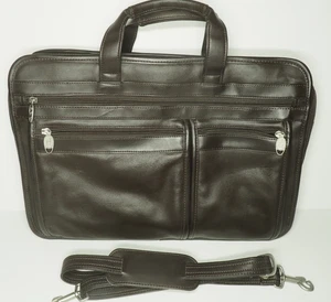Geoffrey Beene Aktentasche Tasche Herren Echtleder dunkelbraun - Bild 1 von 4