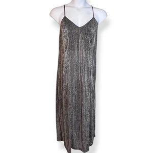 Lane Bryant Intimates Silver Semi Sheer Long Night Gown Dress 18/20 Cross Back - Picture 1 of 6