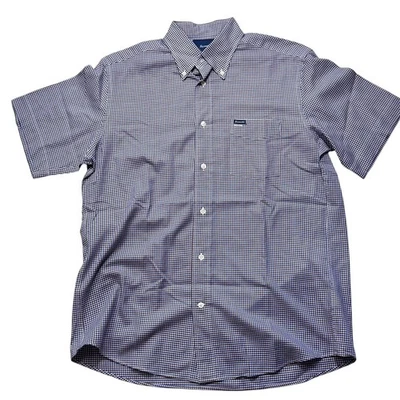 Faconnable мужской на пуговицах красный белый синий чек клетку коротким рукавом рубашка средний - Изображение 1 из 4