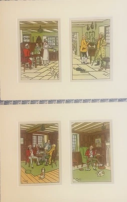 HARRY ELIOTT ELLIOT 1946 serie diner de chasse   2x2 = 4 gravures verticales - Photo 1/3