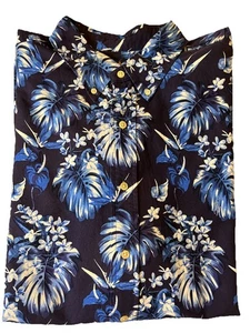 Ralph Lauren Hawaiihemd 2XB Blau Blumen Tropical Beach Button Down - Bild 1 von 7