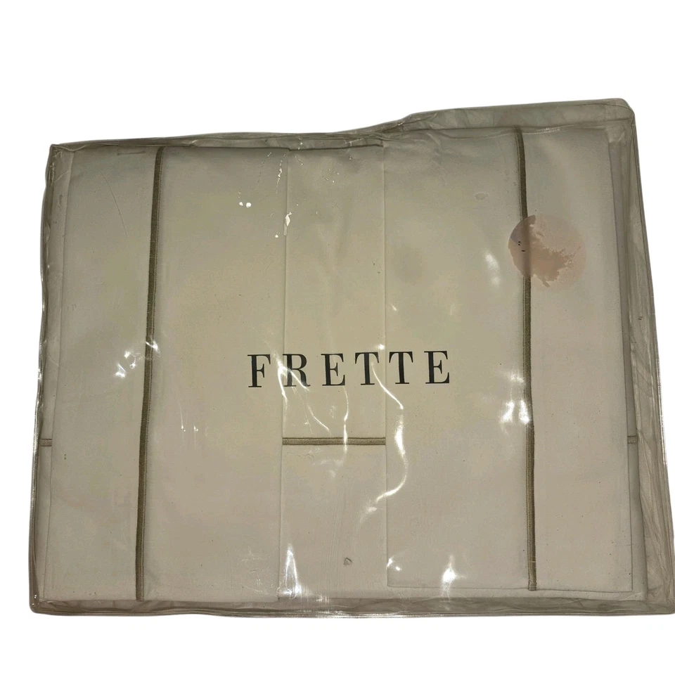 Juego de sábanas Frette Bourdon blanco sepia 4 piezas Queen NUEVO Foto 1 de 1