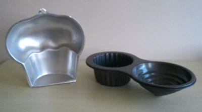 Riesen Cupcake Backform + Backform in Kuchenform (gebraucht, sehr guter Zustand) - Bild 1 von 4