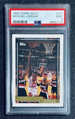 1992 MICHAEL JORDAN TOPPS GOLD #141 PSA 9 MINT - Image 1 of 3