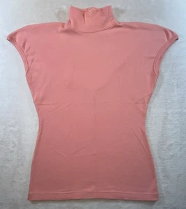 Donna Parker Halter Top Womens 1 Pink Cotton Open Back Pearl Snaps VTG RARE - Picture 1 of 21