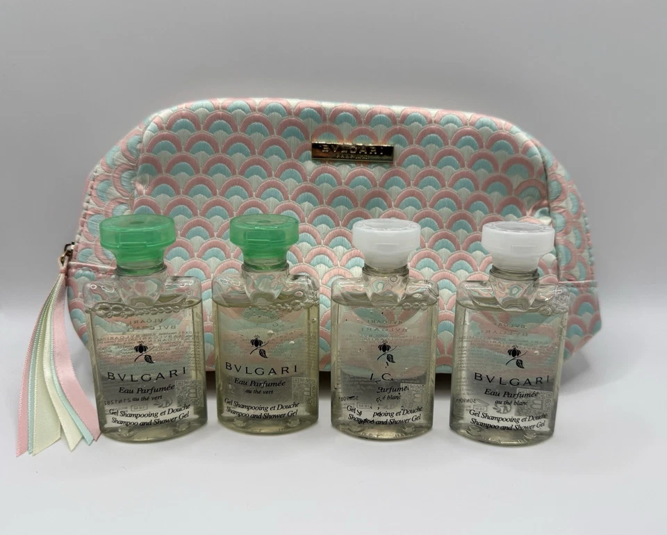 New! Bvlgari Eau Parfumée Bundle Of Shampoo & Shower Gel With BVLGARI Makeup Bag - Image 1 of 1