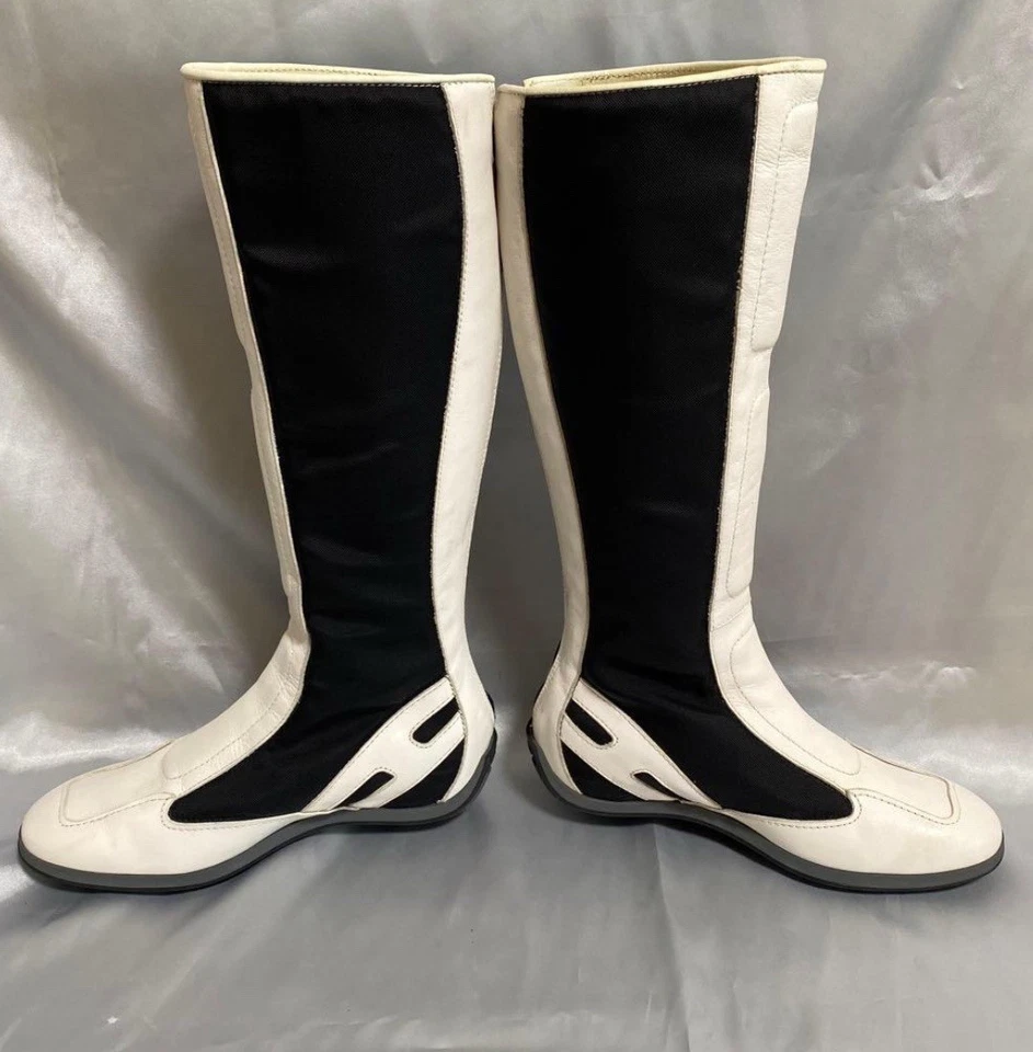 Bota Hudson De Colección Rara Moto Cuero Cremallera Mujer Talla 7 Pasarela Alta Moda Foto 1 de 4