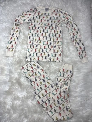 Hannah Anderson Christmas Pajamas Lightbulb Organic Cotton Size 812 Holiday - Image 1 of 3