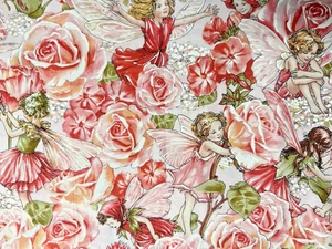 SO SWEET FABRIC 35x36 Sweet Garden Flower Fairies Michael Miller - Picture 1 of 3