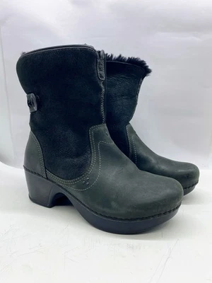 Botas Dansko Para Mujer Talla 38/7.5 Harper Cuero Negro Gamuza Piel de Oveja Forradas Zapatos Foto 1 de 4