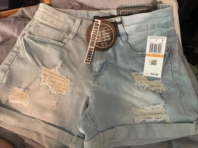 Pantalones Cortos Jean Novio Tiro Alto Casa de Muñecas Talla 3 Lavado Ligero Envejecido $32 Nuevo con Etiquetas Foto 1 de 4