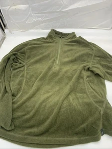 REI Mens Fleece Shirt Pullover Sweatshirt Green Quarter Zip SOFT Hiking Size XL - Picture 1 of 7