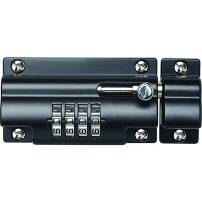 Sterling 110mm Combination Locking Bolt Black Recodeable Keyless Gate Shed Lock - Image 1 of 4
