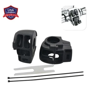 Black Handlebar Hand Control Switch Housing Cover Kit For Harley Touring 96-2013 - Picture 1 of 12