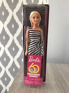 Barbie Glitz 60th Anniversary Black & White Stripe Dress Doll Limited Edition - Picture 1 of 4