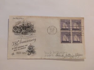 Vintage FDC First Day Cover First Seagoing Ship Virginia Of Sagadahock 1957 - Picture 1 of 2
