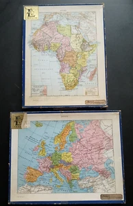 JEUX VINTAGE + PUZZLES bois Larousse N° 32 - EUROPE - complet + N° 33 - AFRIQUE - Picture 1 of 3