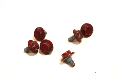 02 MERCEDES SLK230 HOOD  HINGES MOUNTING HARDWARE SET BOLTS 6PIECE 13MM RED - Image 1 of 4