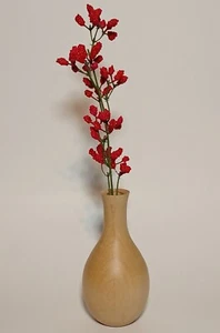 Handmade Woodturned Maple Wood Bud Vase Flower Vase Natural Finish Glass Insert - Picture 1 of 11