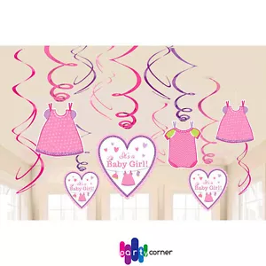 Baby Shower Party Supplies Decorations IT'S A BABY GIRL Swirl Decorations - Picture 1 of 1