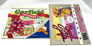 1982 Garfield Treasury By Jim Davis & 1985 Calendar Same As 2024 Use This Year - Picture 1 of 20