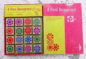 VINTAGE 1960' A FLORAL DERANGEMET FLOWER PUZZLE GAME COMPLETE - Picture 1 of 2