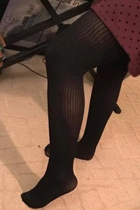 2-Pack Black Pantyhose 1 pr. Ribbed/ 1 pr. Houndstooth Size 3X Very Pretty!!! - Picture 1 of 4