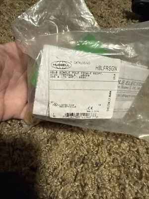 Hubbell Hblfrsgn Receptacle,3R, 4X, 12K,Stud,Green - Image 1 of 3