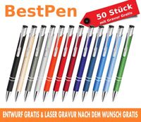 Touchpen Kugelschreiber silber/weiß mit türkisen Stylus Farbe mit LED Licht 