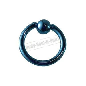 HIMMELBLAU Kreisform („Hoop“) 6mm BSR Body Kugel Nasenring Lippen  316L Stahl - Bild 1 von 6