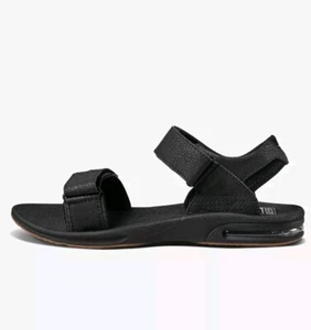 Reef Men's Fanning Baja Bottle Opener Sandals Black Gum Size 9 Fishing Beach - Picture 1 of 7