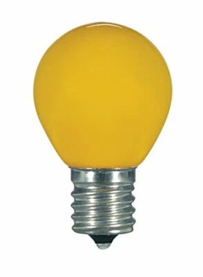 Satco S9166 LED S11 Ceramic Yellow Medium Base Light Bulb, 1.2W - Image 1 of 3