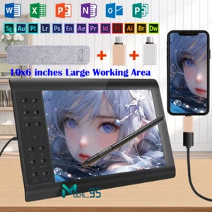 10x6"Digital Electronic Graphic Drawing Tablet with Battery-free Pen 233 Points - Picture 1 of 22