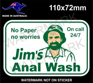 JIM'S ANAL LAVADO PEGATINA PAPEL HIGIÉNICO JDM FORD HOLDEN LANDCRUISER 4x4 CAJA DE HERRAMIENTAS - Imagen 1 de 1