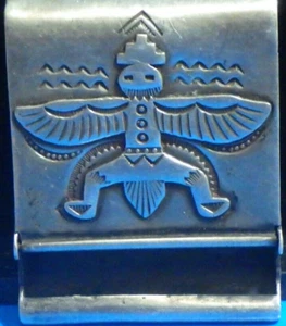 antique Native sterling silver Eagle Thunderbird butterfly cigarette matchbook - Picture 1 of 6