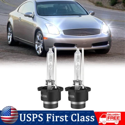 D2S HID Xenon Headlight Bulbs For Infiniti G35 2005-08 G37 2008-14 Coupe Sedan - Image 1 of 4