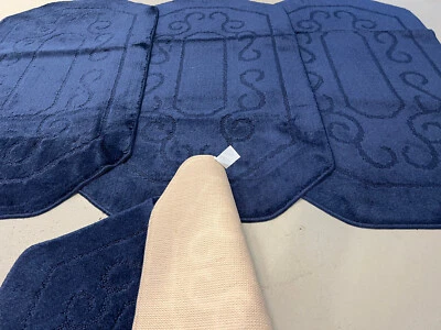 RUGWORLD X ROMANY WASHABLES 67X120CM MATS SETS NON SLIP RUGS NAVY BLUE GYPSY MATS NEW XX
