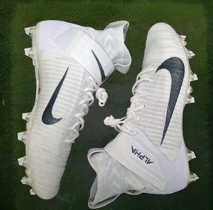 Nike Alpha Menace Elite 2 Football Cleats White Black AO3374-101 Men's Size 13 - Picture 1 of 5