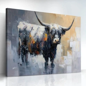 Leinwand Bilder Stier Abstrakt Kunstdruck Gemälde Wandbilder XXL Wohnzimmer 8705 - Bild 1 von 8