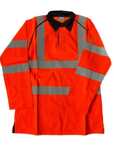 Protal Fire Retardant Anti Static Long Sleeve Hi Vis Orange Arc Rugby Top- Small - Picture 1 of 4