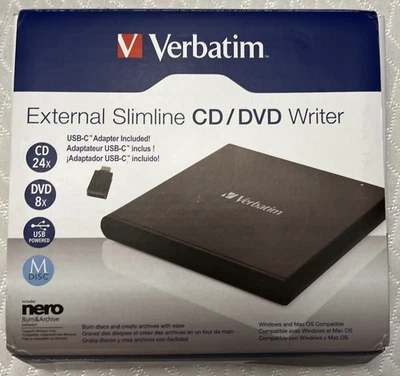 Verbatim 98938 External Slimline CD/DVD Writer - Image 1 of 4